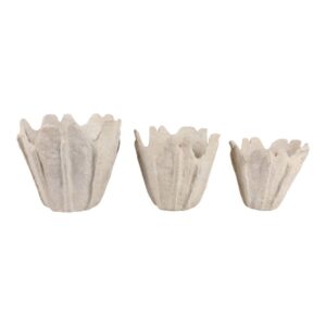 HANLEYSTONE SET OF 3 IVORY PLANTER 15 (IN)