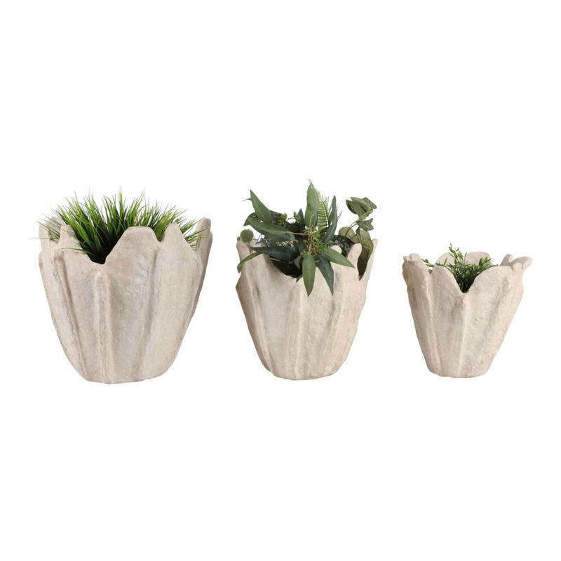 HANLEYSTONE SET OF 3 IVORY PLANTER 15 (IN) - Imagen 3