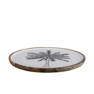 Mango Natural Wood Plate - Natural & Print -A - Natural & Print