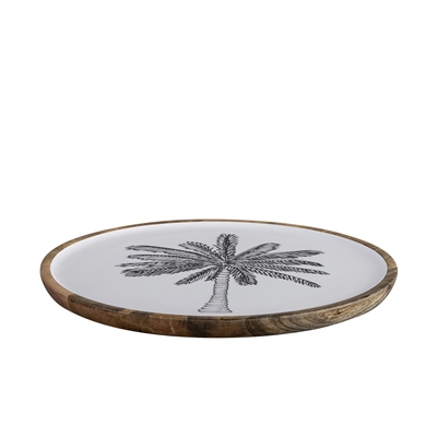 Mango Natural Wood Plate - Natural & Print -A - Natural & Print
