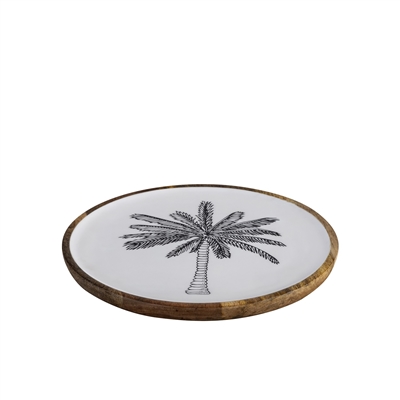 Mango Wood Plate w/Print - Natural & Print -A - Natural & Print - Imagen 2