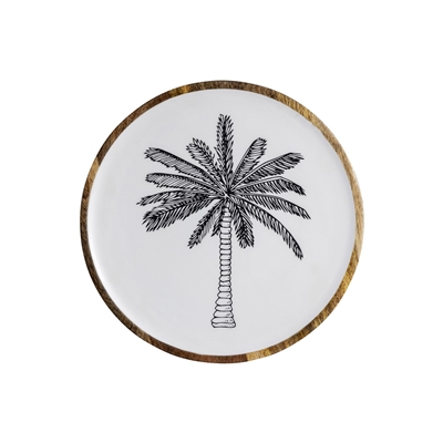 Mango Wood Plate w/Print - Natural & Print -A - Natural & Print - Imagen 4