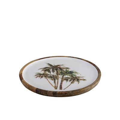 Mango Wood Plate - Natural & Print -A - Natural & Print - Imagen 2