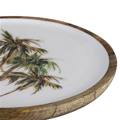 Mango Wood Plate - Natural & Print -A - Natural & Print - Imagen 3