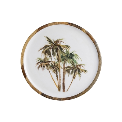Mango Wood Plate - Natural & Print -A - Natural & Print - Imagen 4