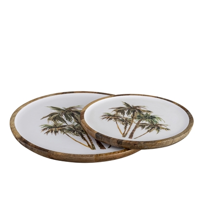 Mango Wood Plate - Natural & Print -A - Natural & Print - Imagen 5