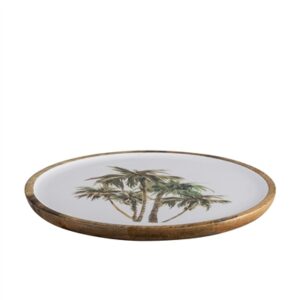 Mango Wood Plate with print - Natural & Print -A - Natural & Print