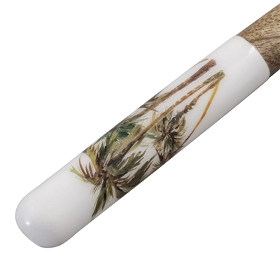 Mango Wood Salad Server Set Of 2 With Print - Natural & Print -A - Natural & Print - Imagen 3