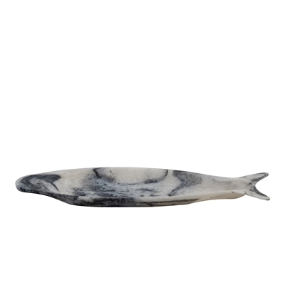 Fish Platter Set Of 2 Print - Grey -ST - Grey - Grey