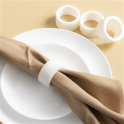 Napkin Ring Set of 4 In Box White - White -ST - White - White - Imagen 4