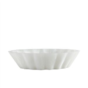 White Resin Flower Bowl Set of 2 - White -ST - White - White