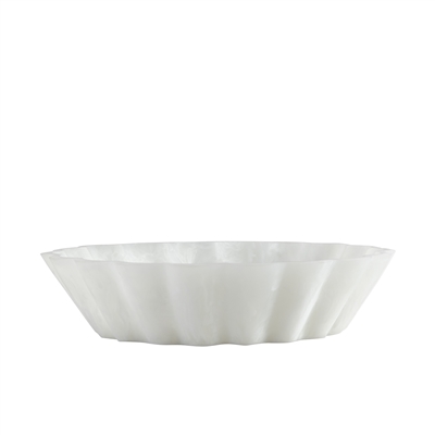 White Resin Flower Bowl Set of 2 - White -ST - White - White