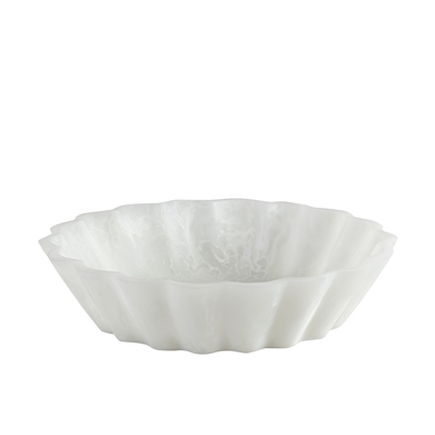 White Resin Flower Bowl Set of 2 - White -ST - White - White - Imagen 2