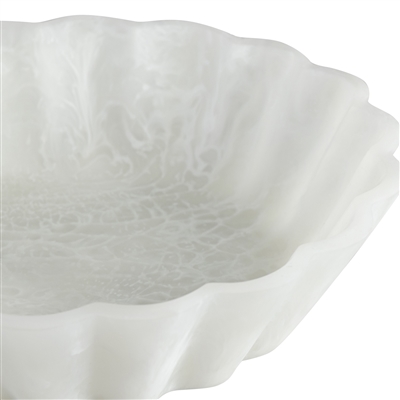 White Resin Flower Bowl Set of 2 - White -ST - White - White - Imagen 4