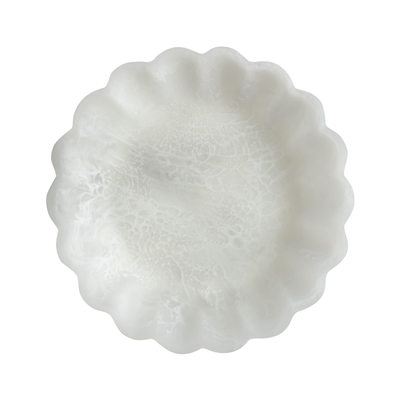 White Resin Flower Bowl Set of 2 - White -ST - White - White - Imagen 5