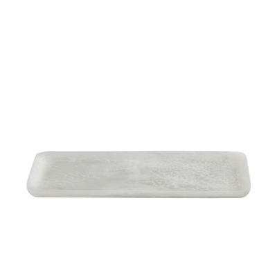 White Resin Rectangle Platter Set of 2 - White -ST - White - White