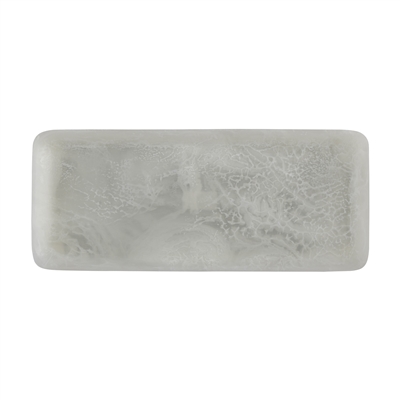White Resin Rectangle Platter Set of 2 - White -ST - White - White - Imagen 3