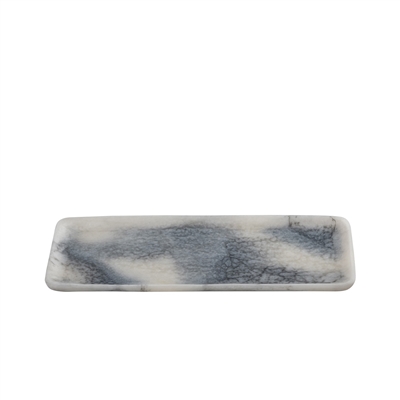 Grey Resin Rectangle Platter Set of 2 - Grey -ST - Grey - Grey