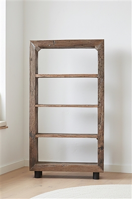Wood Bookshelf 4 Tier H 71" & L 39.5" - Natural - Imagen 6