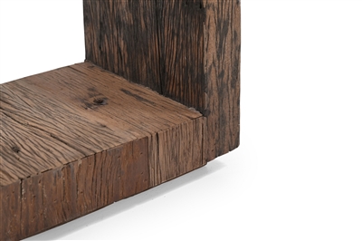 Wood Console Table with Marble Top H 34.5" & L 46" - Wood Natural/ White - Imagen 5