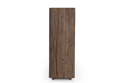 Wood Console Table with Marble Top H 34.5" & L 46" - Wood Natural/ White - Imagen 6