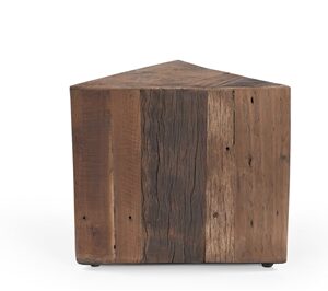 Small Triangle Side Table Natural Wood H 11" & L 14" - Natural
