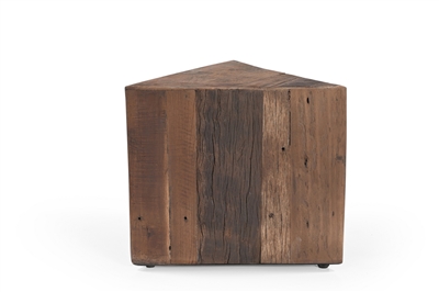 Small Triangle Side Table Natural Wood H 11" & L 14" - Natural