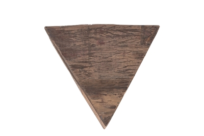 Large Triangle Side Table Natural Wood H 16" & L 19.5" - Natural - Imagen 4