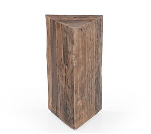 Tall Triangle Side Table Natural Wood H 24.5" & L 12.5" - Natural