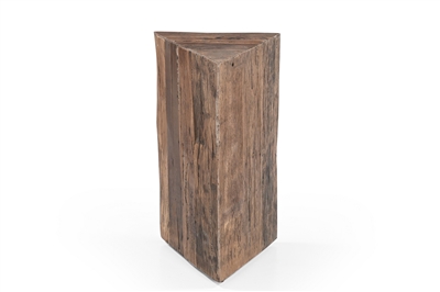 Tall Triangle Side Table Natural Wood H 24.5" & L 12.5" - Natural