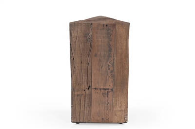 Tall Triangle Side Table Natural Wood H 24.5" & L 12.5" - Natural - Imagen 2