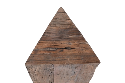 Tall Triangle Side Table Natural Wood H 24.5" & L 12.5" - Natural - Imagen 4