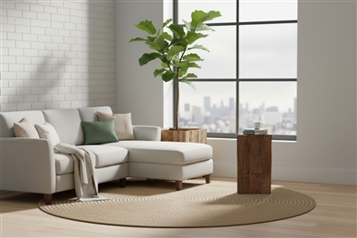 Tall Triangle Side Table Natural Wood H 24.5" & L 12.5" - Natural - Imagen 5