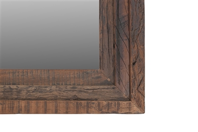 Wood Oval Mirror Natural H 36" & L 33" - Natural - Imagen 3