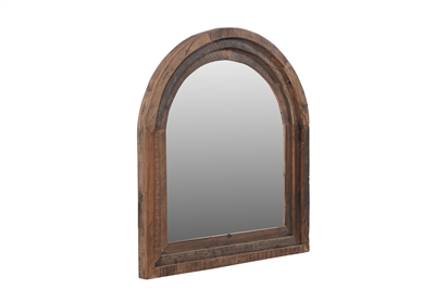 Wood Oval Mirror Natural H 36" & L 33" - Natural - Imagen 4
