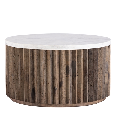 Natural Wood Coffee Table Dia 31” - Natural - Natural - Imagen 2