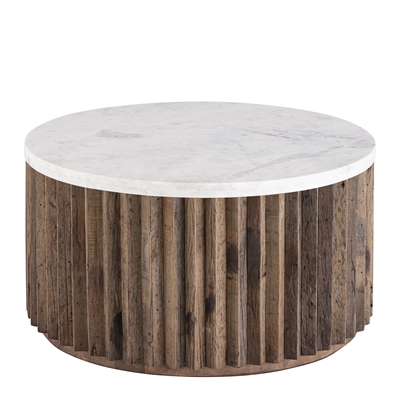 Natural Wood Coffee Table Dia 31” - Natural - Natural - Imagen 3
