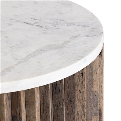 Natural Wood Coffee Table Dia 31” - Natural - Natural - Imagen 4