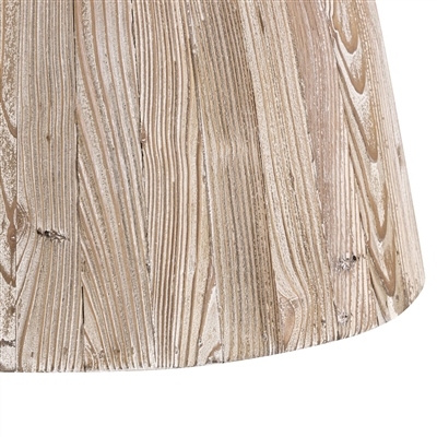 Natural Wood Round Coffee Table With Marble Top - White Wash - White Wash - Imagen 4