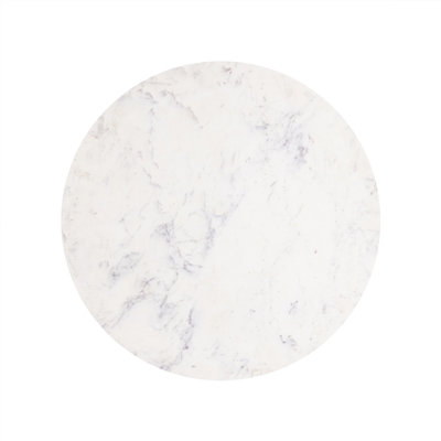 Natural Wood Round Coffee Table With Marble Top - White Wash - White Wash - Imagen 6