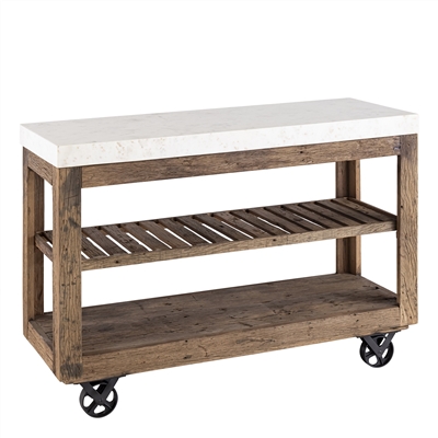 Lg Wooden Kitchen Island on Wheels - Natural - Natural - Imagen 3