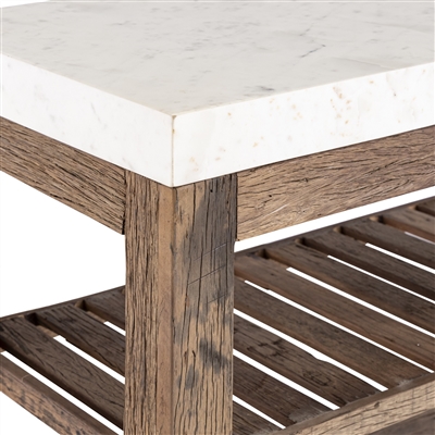Lg Wooden Kitchen Island on Wheels - Natural - Natural - Imagen 5