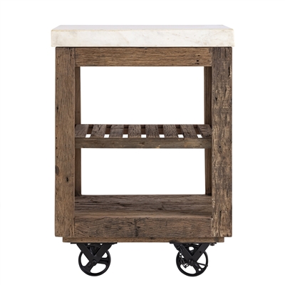 Sm Wooden Kitchen Island on Wheels - Natural - Natural