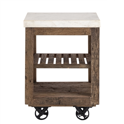 Sm Wooden Kitchen Island on Wheels - Natural - Natural - Imagen 2
