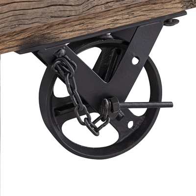 Sm Wooden Kitchen Island on Wheels - Natural - Natural - Imagen 3