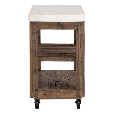 Sm Wooden Kitchen Island on Wheels - Natural - Natural - Imagen 6