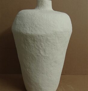 Paper Mache Vase Dia 23.50” Off-White -ST - Off-White