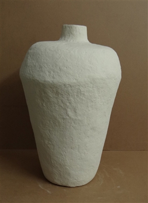Paper Mache Vase Dia 23.50” Off-White -ST - Off-White