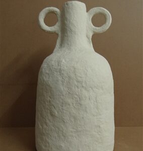 Paper Mache Vase Dia 22” Off-White -ST - Off-White