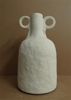 Paper Mache Vase Dia 22” Off-White -ST - Off-White